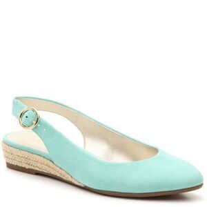 BRAND NEW ANNE KLEIN ESPADRILLE WEDGE SUEDE FLAT PUMP